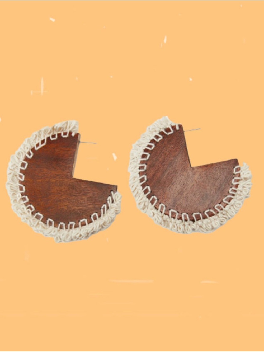Nwt- Zara- Wood Hoop Earrings